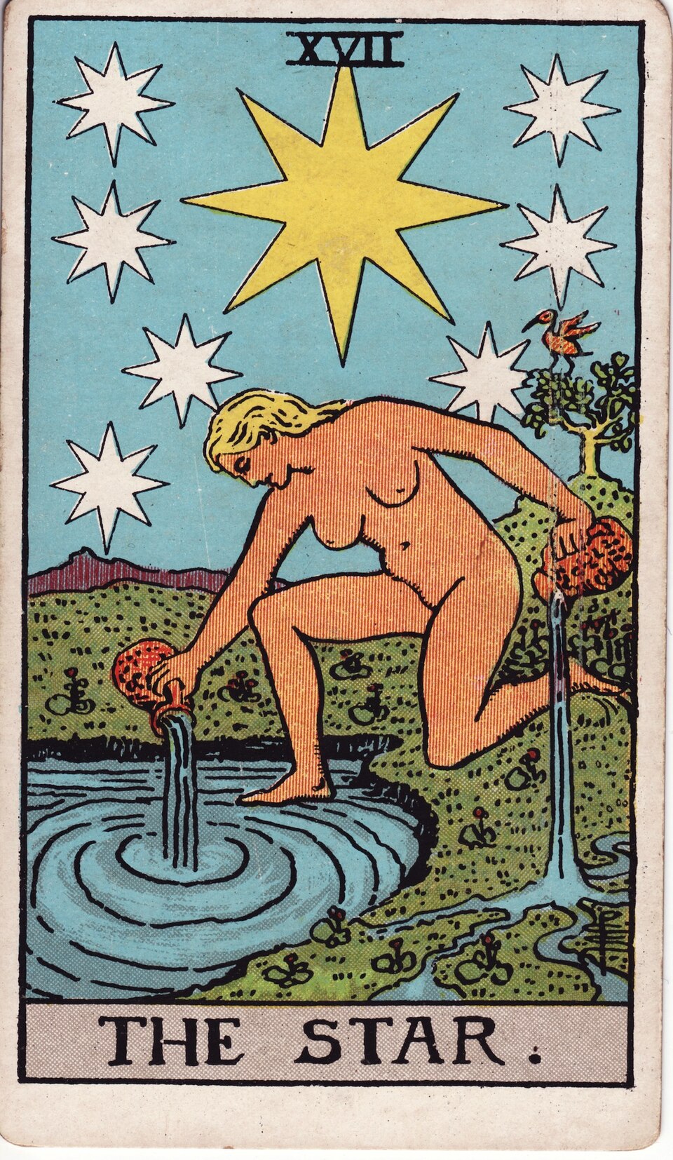 The Star from the Rider–Waite–Smith tarot, 1909, public domain
