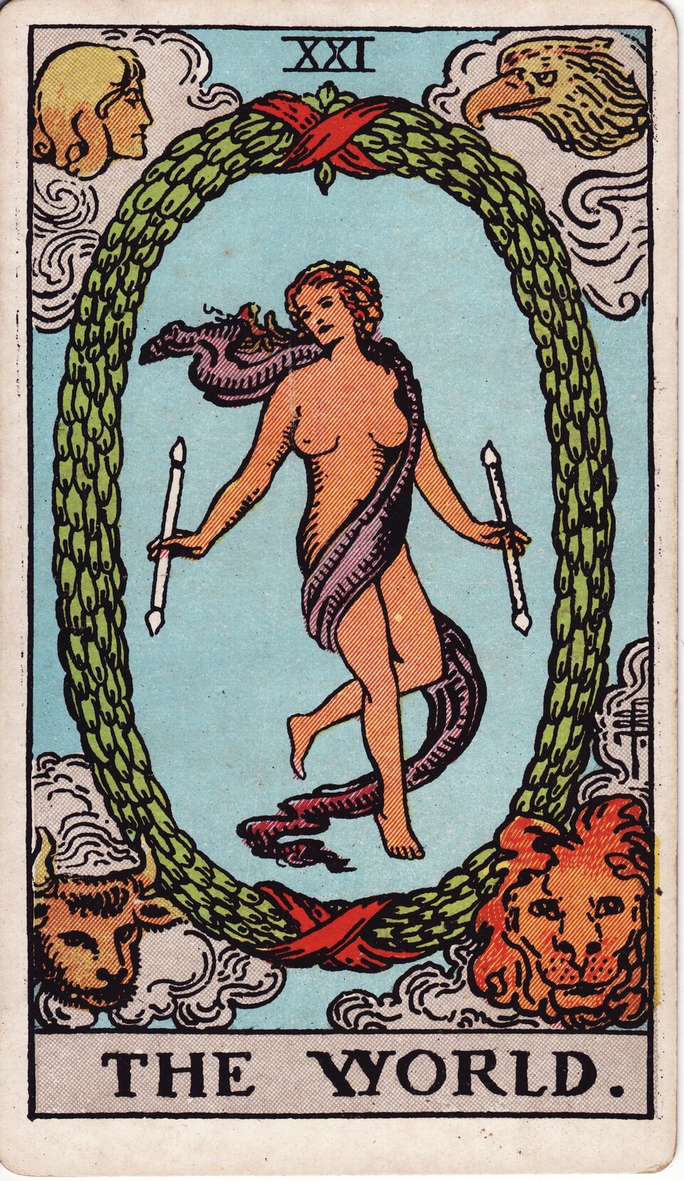 Celtic Cross from the Rider–Waite–Smith tarot, 1909, public domain